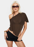 Safe Space Sheer Poncho Brown