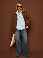 Paltrow Mid Rise Wide Leg Cargo Jeans Mid Blue Wash Petite
