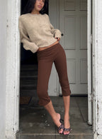 Baseline Rib Capri Pants Chocolate