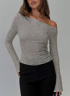 Synergies Long Sleeve Top Brown / White Stripe