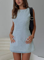 Ainsleigh Shift Denim Playsuit Light Wash