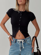 Suzu Knit Top Black