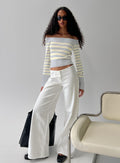 Hereos Mid Rise Baggy Leg Jeans White