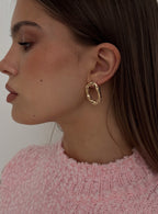 Rumie Oval Earrings Gold