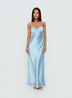 Fireproof Halter Maxi Dress Baby Blue