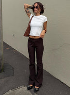 Kinkirk Flared Pants Chocolate Petite