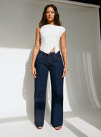 Darla Low Rise Straight Leg Jean Dark Blue Wash Petite