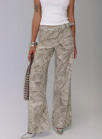 Mckinley Mid Rise Wide Leg Jeans Camouflage