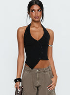 Avrilla Wrap Knit Top Black