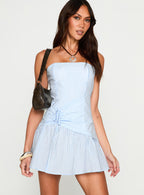 Archetype Strapless Mini Dress Blue Stripe