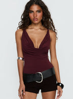 Nerolia Halter Ring Top Burgundy