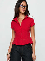 Cottesloe Blouse Top Red