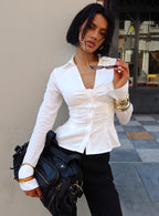 Elowenn Long Sleeve Top White