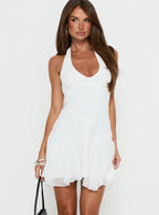 Valorie Halter Mini Dress White