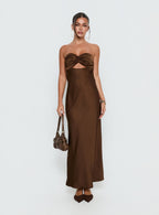 Faviola Strapless Maxi Dress Chocolate
