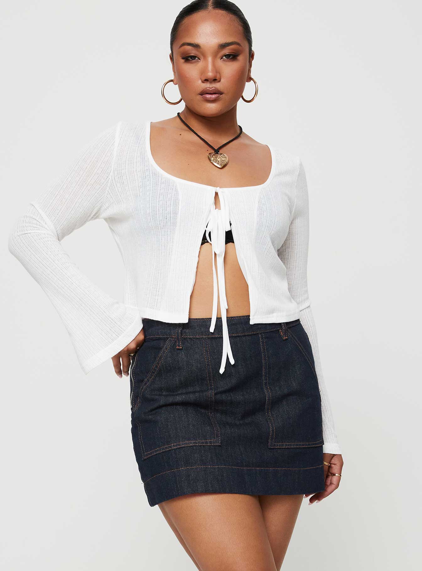 Hughes Mini Skirt Dark Wash Denim Petite
