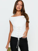 Unbothered Corset Top White