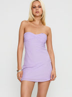 Ilana Strapless Mini Dress Lilac