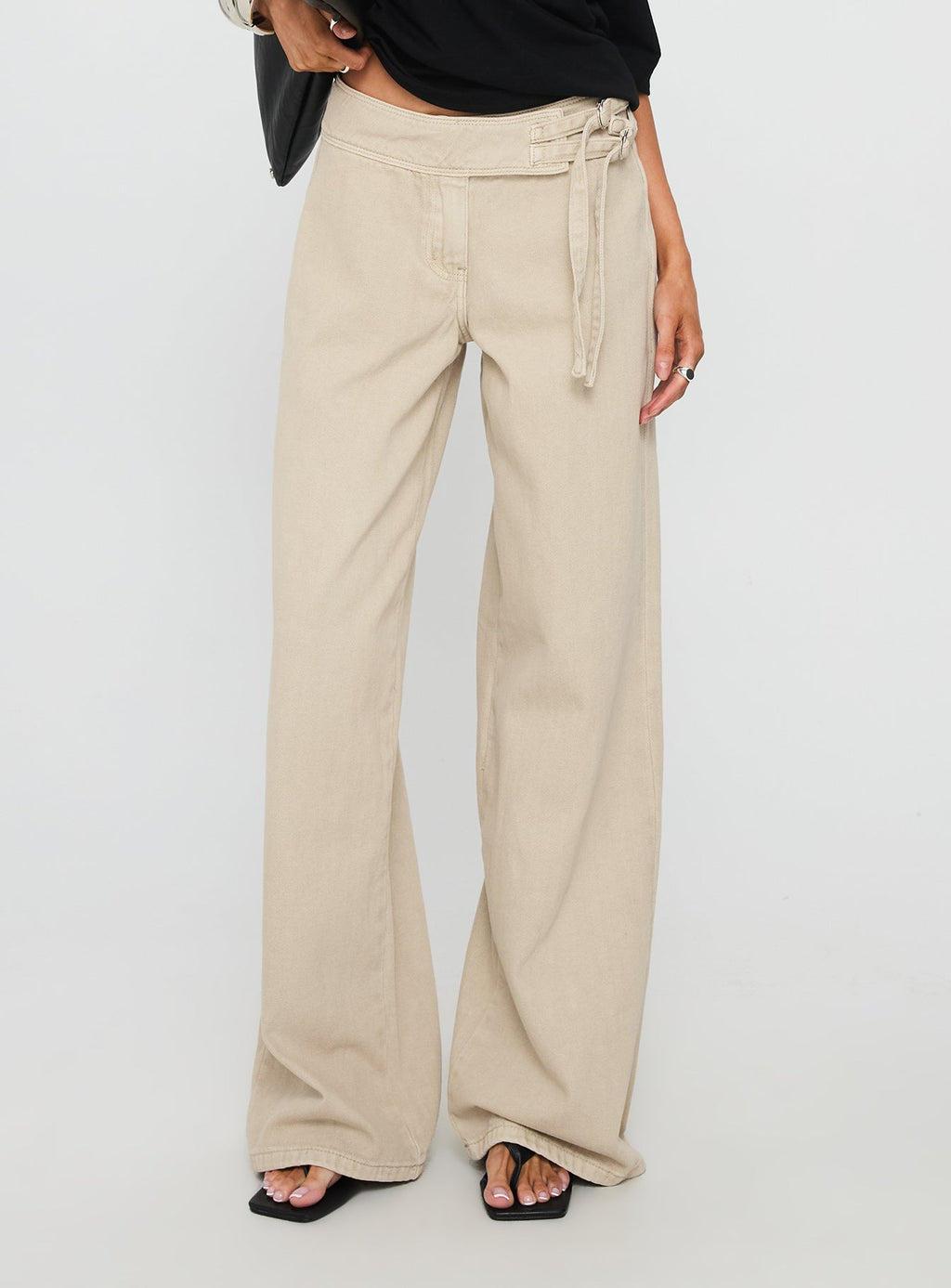 Boxie Mid Rise Wide Leg Jeans Washed Green