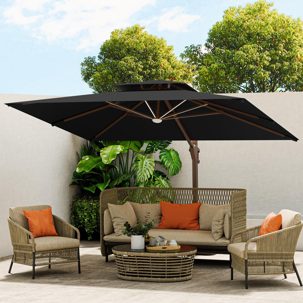 Cantilever Outdoor Patio Umbrella with Led Lights