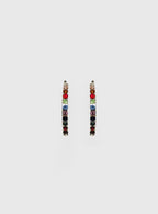 Leanah Gemstone Hoop Earrings Silver