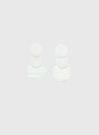 Terza Shell Tiered Earrings White