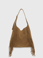 Endless Nights Tassel Faux Suede Shoulder Bag Brown