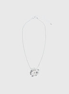 Wish Me Luck Flower Pendant Necklace Silver