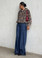 Naylor Mid Rise Wide Leg Jeans Mid Blue Denim