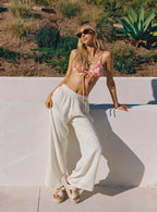 Louis Linen Blend Pants Off White