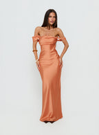 Azura Off The Shoulder Maxi Dress Orange