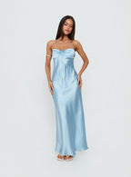 Fireproof Halter Maxi Dress Baby Blue
