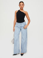 Ramos Low Rise Wide Leg Jeans Light Blue Wash Petite