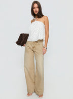 Moonlit Top White Polka