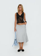 No Place Like Home Lace Trim V-Neck Top Black