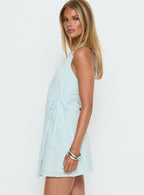 Minkie Halter Wrap Mini Dress Light Blue