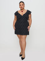 I Guess So Mini Dress Black Polka Dot