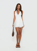 Taija Wrap Mini Dress White