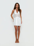 Klairee Lace Mini Dress White