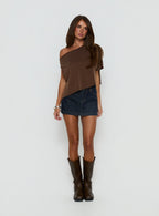 Nicolina Low Rise Denim Mini Skirt Raw Denim