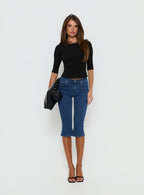 Kissimo Kick Flare Capri Pants Indigo Blue