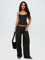 Kierstyn Corset Set Black Stripe