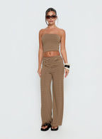 Timora Strapless Top Brown Stripe