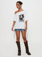 Kippa Off The Shoulder Tee White
