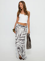 Kiden Split Maxi Skirt Zebra