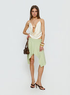 Daelen Waterfall Midi Skirt Mint