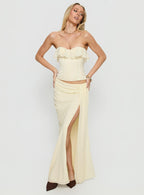 Holliann Strapless Frill Corset Top Butter