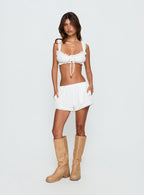 Midnight Sugar Micro Crop Top White