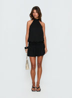 Lealeia Halter Slouch Mini Dress Black