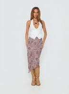 Suella Asymmetrical Midi Skirt Paisley Multi
